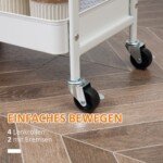 Virtuvės vežimėlis su stalčiumi, lentynomis ir stabdomais ratukais