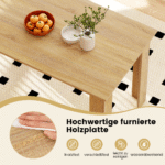 Medinis stačiakampis valgomojo stalas 4–6 asmenims (Natūrali)