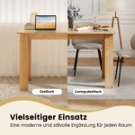 Medinis stačiakampis valgomojo stalas 4–6 asmenims (Natūrali)