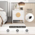 Stilingas naktinis staliukas su dviem stalčiais (Balta)