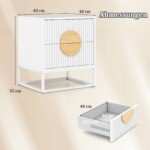 Stilingas naktinis staliukas su dviem stalčiais (Balta)