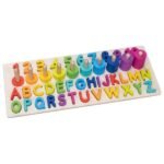 Montessori medinė abėcėlės ir skaičių dėlionė
