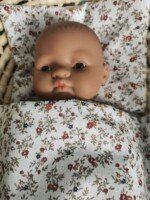 Muslininė lėlių patalynė su alyvuogių šakelėmis