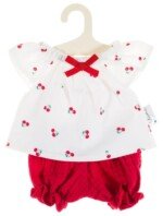 Muslininis rinkinys lėlėms su vyšnių raštu, 32 cm