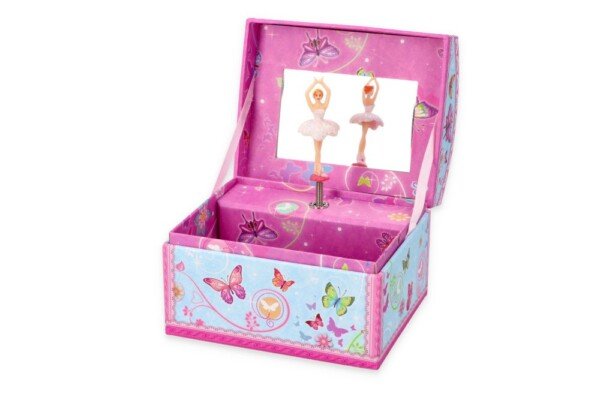 Muzikinė dėžutė su mėlynu drugeliu