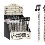 Muzikinių medinių pieštukų stendas, 36 vnt.