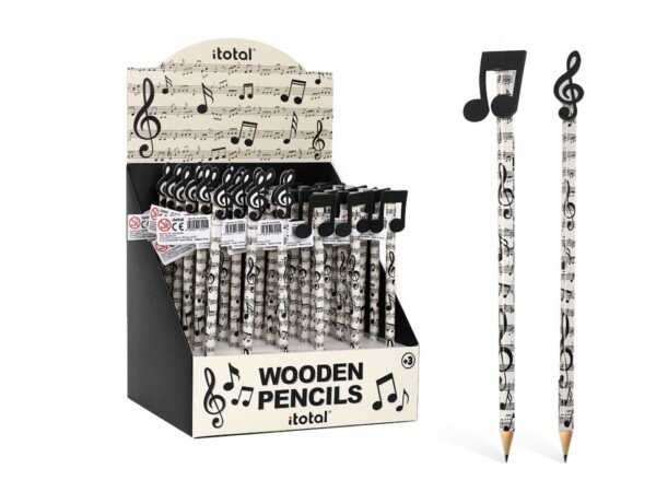 Muzikinių medinių pieštukų stendas, 36 vnt.