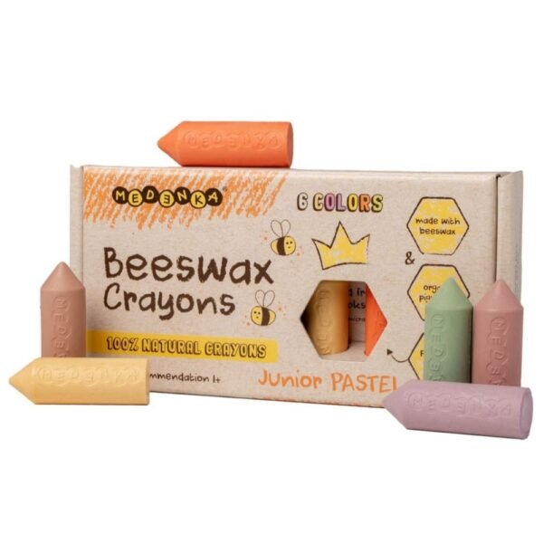 Natūralūs bičių vaško pieštukai Junior Pastel 6 vnt.