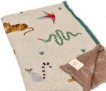 Nature Planet Organinės medvilnės pledas Laukiniai gyvūnai