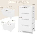 Vertikalios komodos su ratukais (Balta)