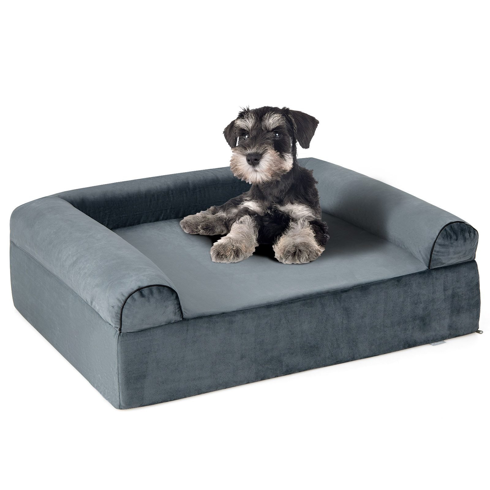 Pilkas Ortopedinis šunų guolis su galvos atrama (Pilka)