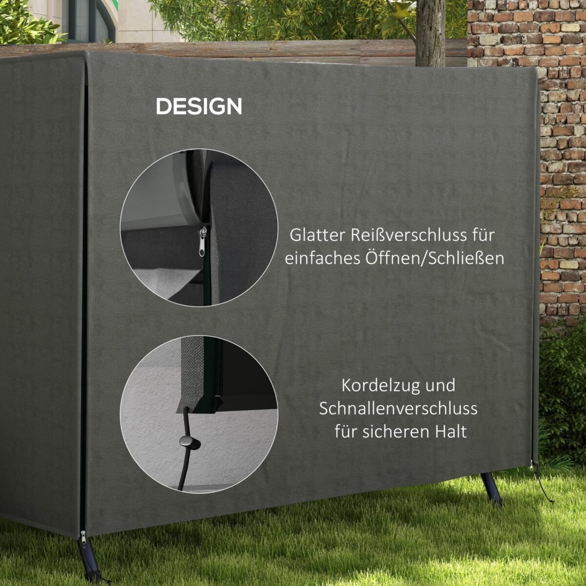 Outsunny-Abdeckung-fur-Gartenschaukel-Schutzhulle-fur-Hollywoodschaukel-Abdeckhaube-wasserfest-205-x-124-x-164-cm-Dunkelgrau-6