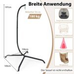 H formos pakabinamas krėslas su stovu ir pagalvėmis (Pilka)