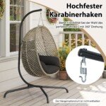 H formos pakabinamas krėslas su stovu ir pagalvėmis (Pilka)