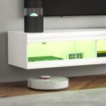 Aukšto blizgesio sieninė TV spintelė su RGB LED apšvietimu