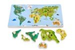 Pasaulio žemėlapio dėlionė su rankenėlėmis