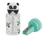 Pieštukų drožtukų stendas su panda (24 vnt.)