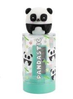 Pieštukų drožtukų stendas su panda (24 vnt.)