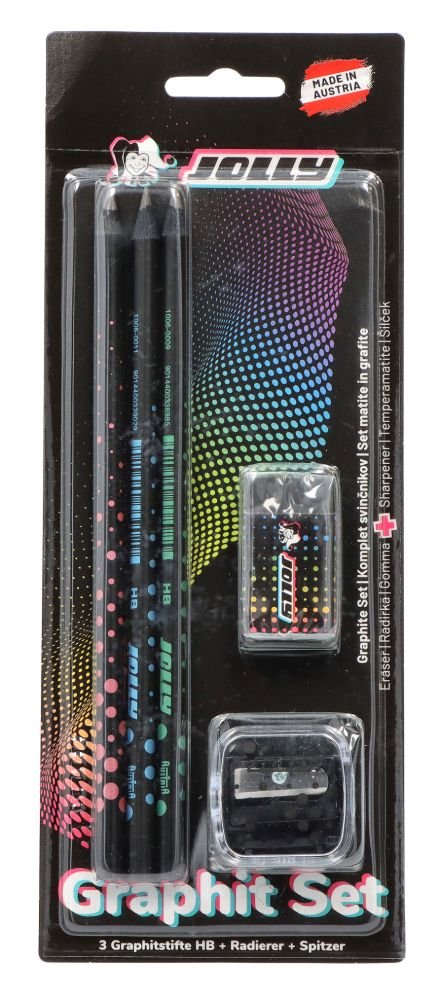 Pieštukų, trintuko ir drožtuko rinkinys 3 viename Jolly Next Gen