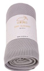 Pilka antklodė kūdikiams iš 100% medvilnės