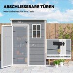 Plastikinis sodo sandėliukas su langu ir rakinamomis durimis