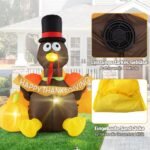 Pripučiama Padėkos dienos dekoracija su LED apšvietimu (Daugiaspalvė)