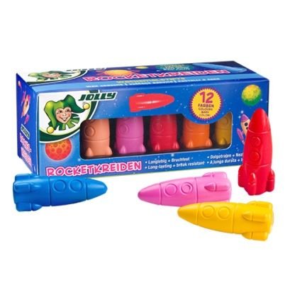 Raketos - Vaškinės kreidelės 12 spalvų