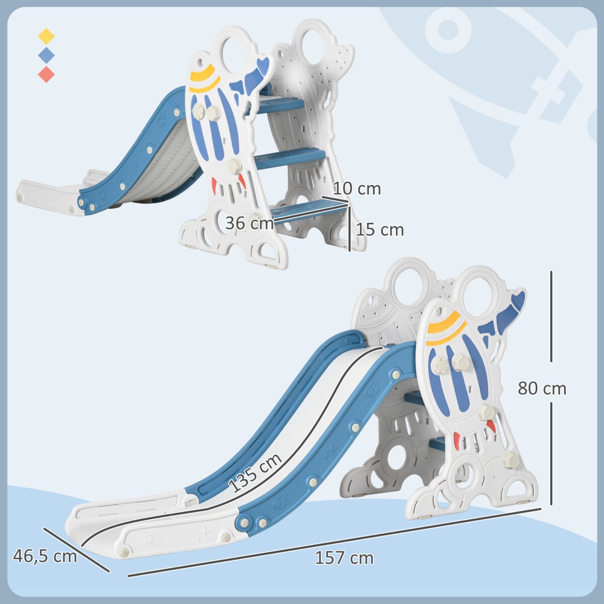 Raketos formos vaikiška čiuožykla 1,5-3 metų vaikams