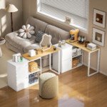 Rašomasis stalas su 360° pasukamu moduliu ir integruotomis spintelėmis