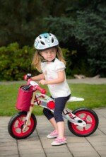 Raudonas balansinis dviratukas