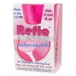 Reflo nedūžtantis rožinis treniruočių puodelis vaikams