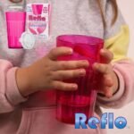 Reflo nedūžtantis rožinis treniruočių puodelis vaikams