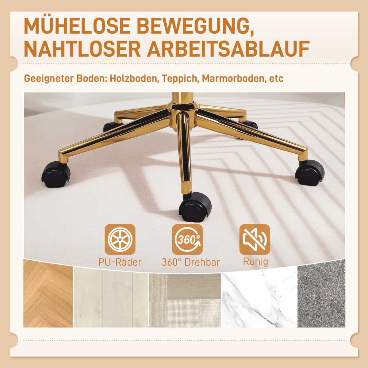 Reguliuojamo aukščio aksomo efekto biuro kėdė