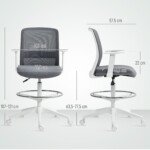 Reguliuojamo aukščio darbo kėdė su tinkline nugara