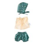 Rinkinys 21 cm lėlei su kepuraite, kreminiais taškeliais