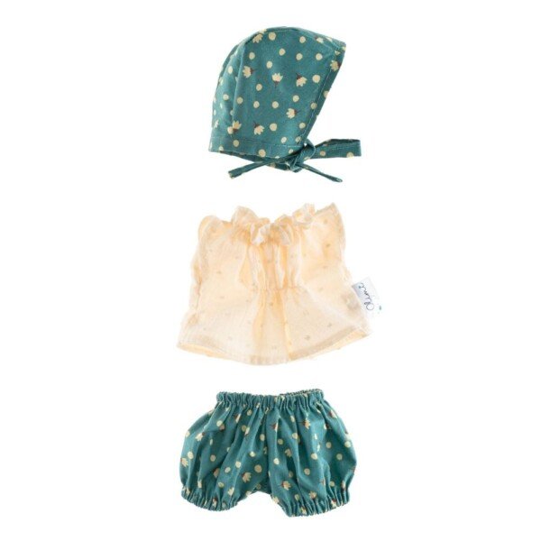 Rinkinys 21 cm lėlei su kepuraite, kreminiais taškeliais