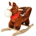 Rudasis supamas arkliukas su sėdyne