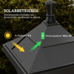 Saulės energijos sodo LED šviestuvas su šviesos jutikliu 127 cm aukščio šaltai balta šviesa
