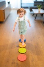 Sensoriniai skirtingų tekstūrų aštuonkampiai, 4 vnt.