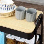 Daugiafunkcis vežimėlis su trimis krepšiais ir stalviršiu