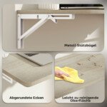 Sieninis atlenkiamas vietą taupantis stalas 60x40 cm