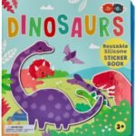 Silikoniniai dinozaurų lipdukai su knygele