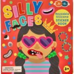 Silikoninių lipdukų knygelė „Juokingi veidukai“