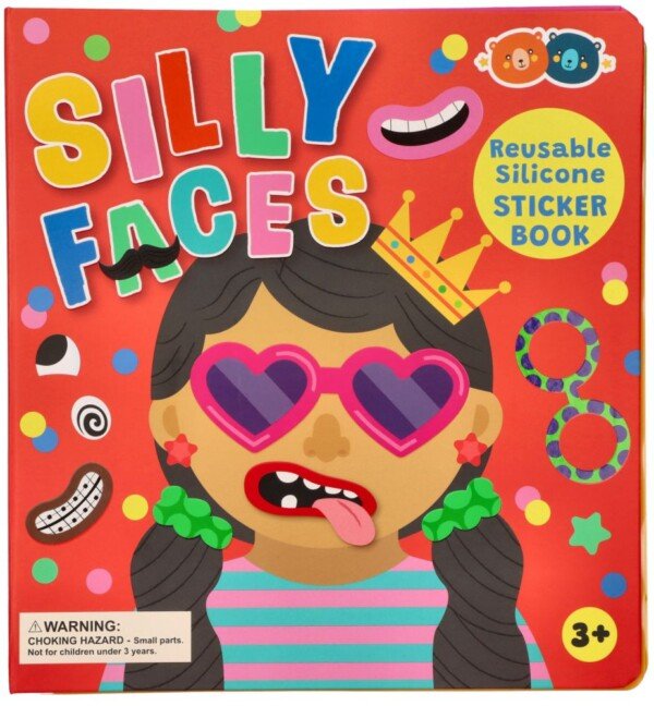 Silikoninių lipdukų knygelė „Juokingi veidukai“