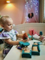 Skandinaviškas lėlių baldų rinkinys