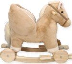 Smėlio spalvos supamasis Pegasas su ratukais