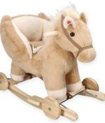 Smėlio spalvos supamasis Pegasas su ratukais
