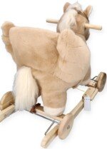 Smėlio spalvos supamasis Pegasas su ratukais