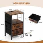 Stalelis su integruota įkrovimo stotele ir laikymo kišenėmis (Rustikal rudas)