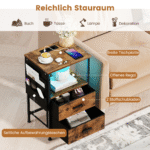 Stalelis su integruota įkrovimo stotele ir laikymo kišenėmis (Rustikal rudas)